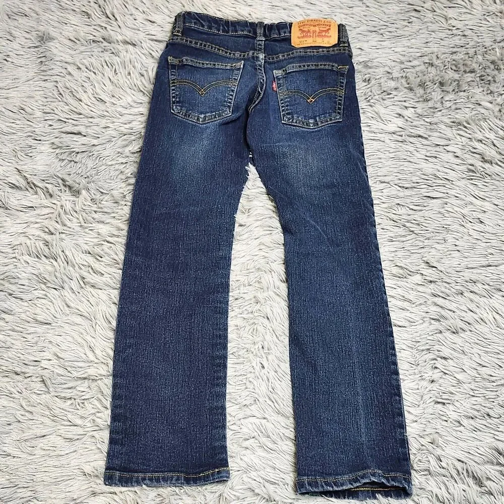 Levis 511 Slim Jeans Youth Girls‎ Size 8 Reg Low Rise Blue 24x22 Teens Stretch